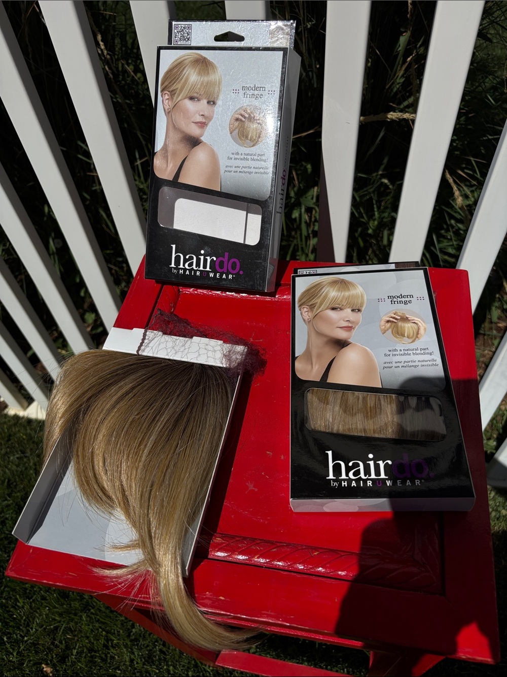 Hair Bangs Clip on Rooted Blonde Synthetic, You Get 2 NWT